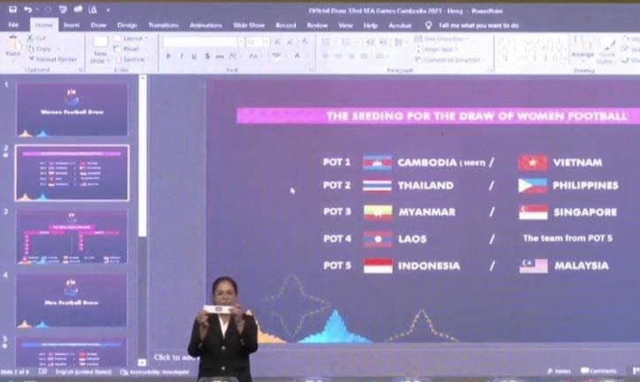 BTC SEA Games 32 lộ slide Power Point khi bốc thăm môn bóng đá