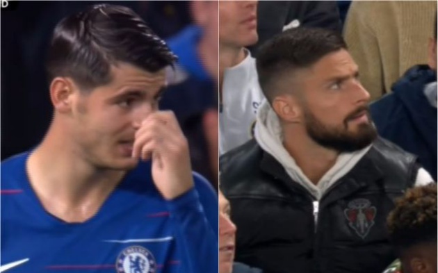 Giroud không tin nổi pha hỏng ăn của Morata