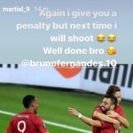 Thắng nhọc, Martial nói 1 lời với Bruno Fernandes