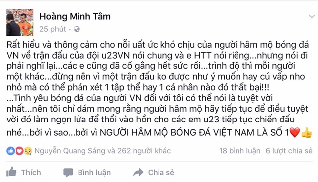 Tuấn Tài được đàn anh động viên